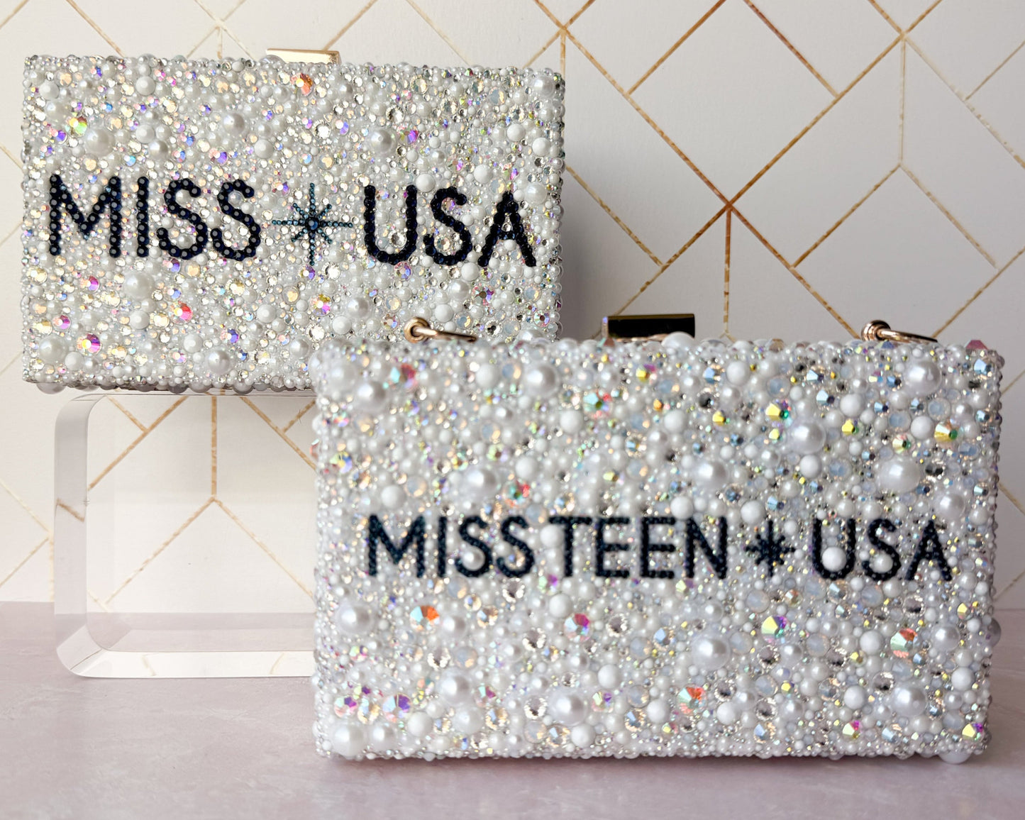 MISS USA & MISS TEEN USA SYSTEM LOGO CLUTCH