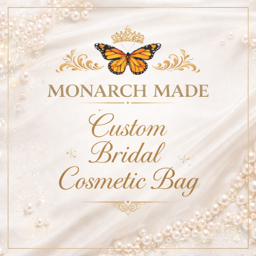 Personalized Rhinestone Bridal Cosmetic Case