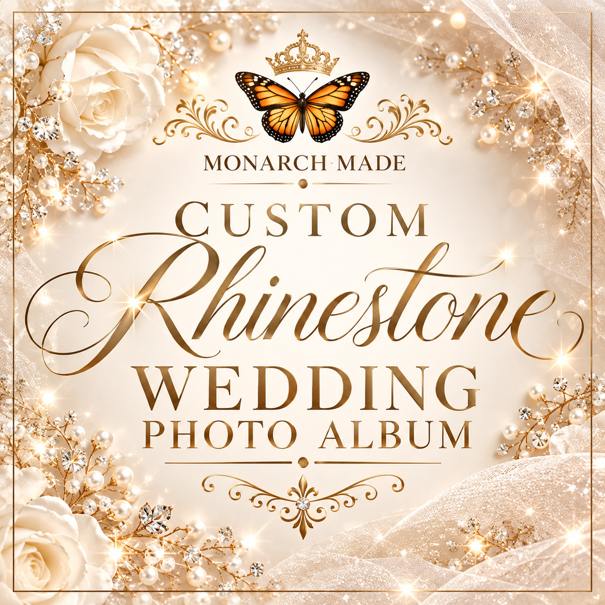Custom Rhinestone Wedding Photo Album