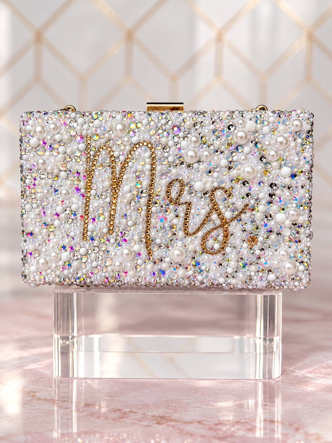 Personalized Rhinestone Bridal Clutch