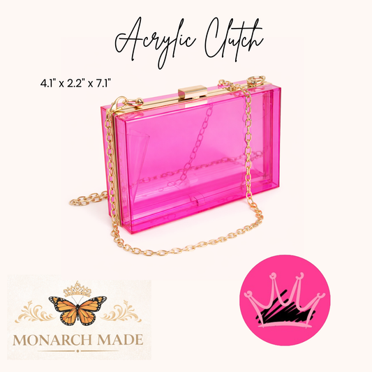 Pink Beauty Pageant Rhinestone Acrylic Clutch