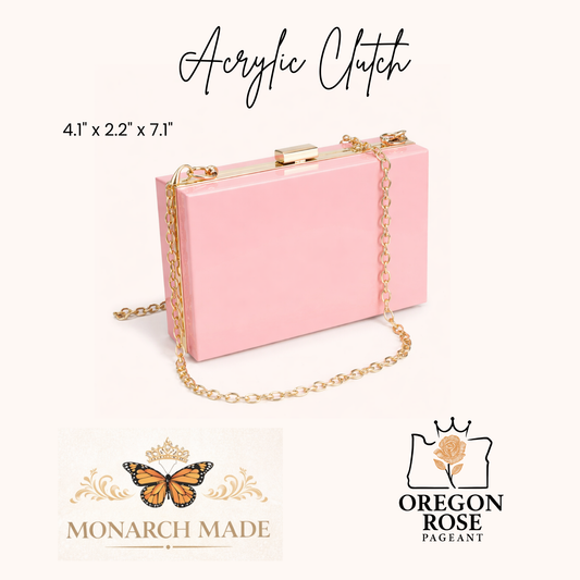 OREGON ROSE Rhinestone Acrylic Clutch